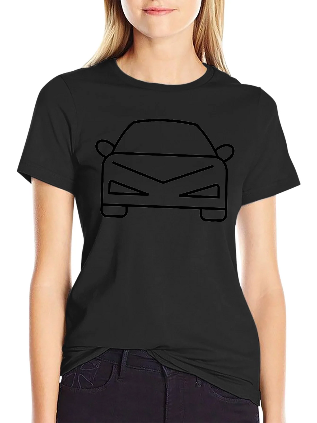 Cool Car Outline T-Shirt - Black product image 5