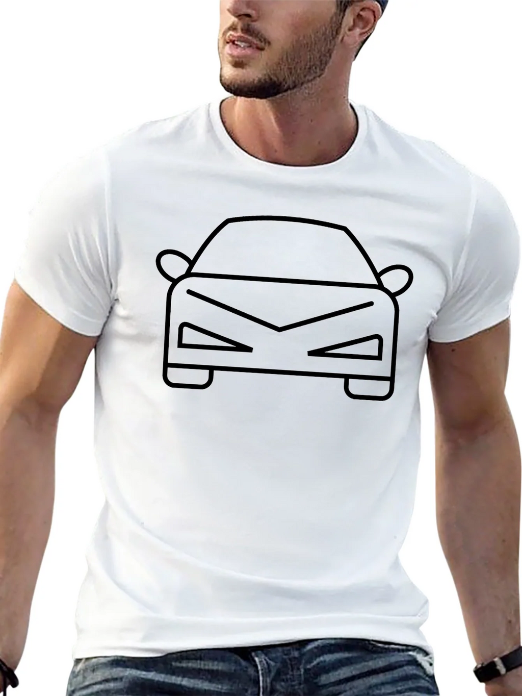 Cool Car Outline T-Shirt - Black product image 4