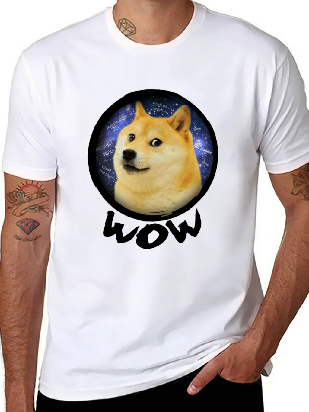 Doge Space Meme Black T-Shirt - Much Wow! product image 10