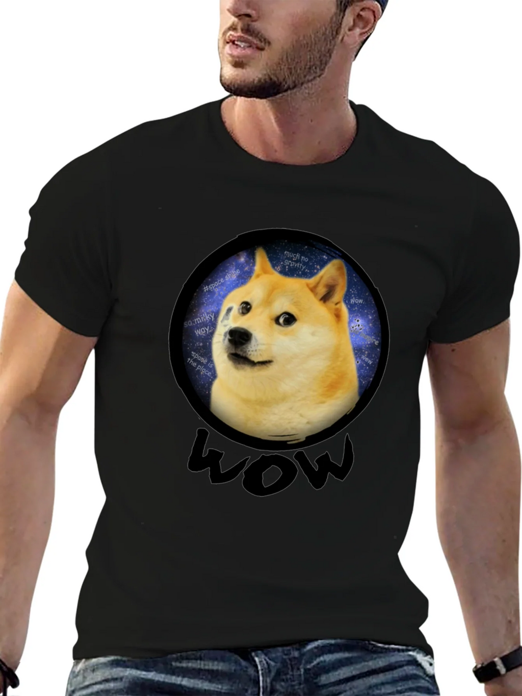 Doge Space Meme Black T-Shirt - Much Wow! product image 9