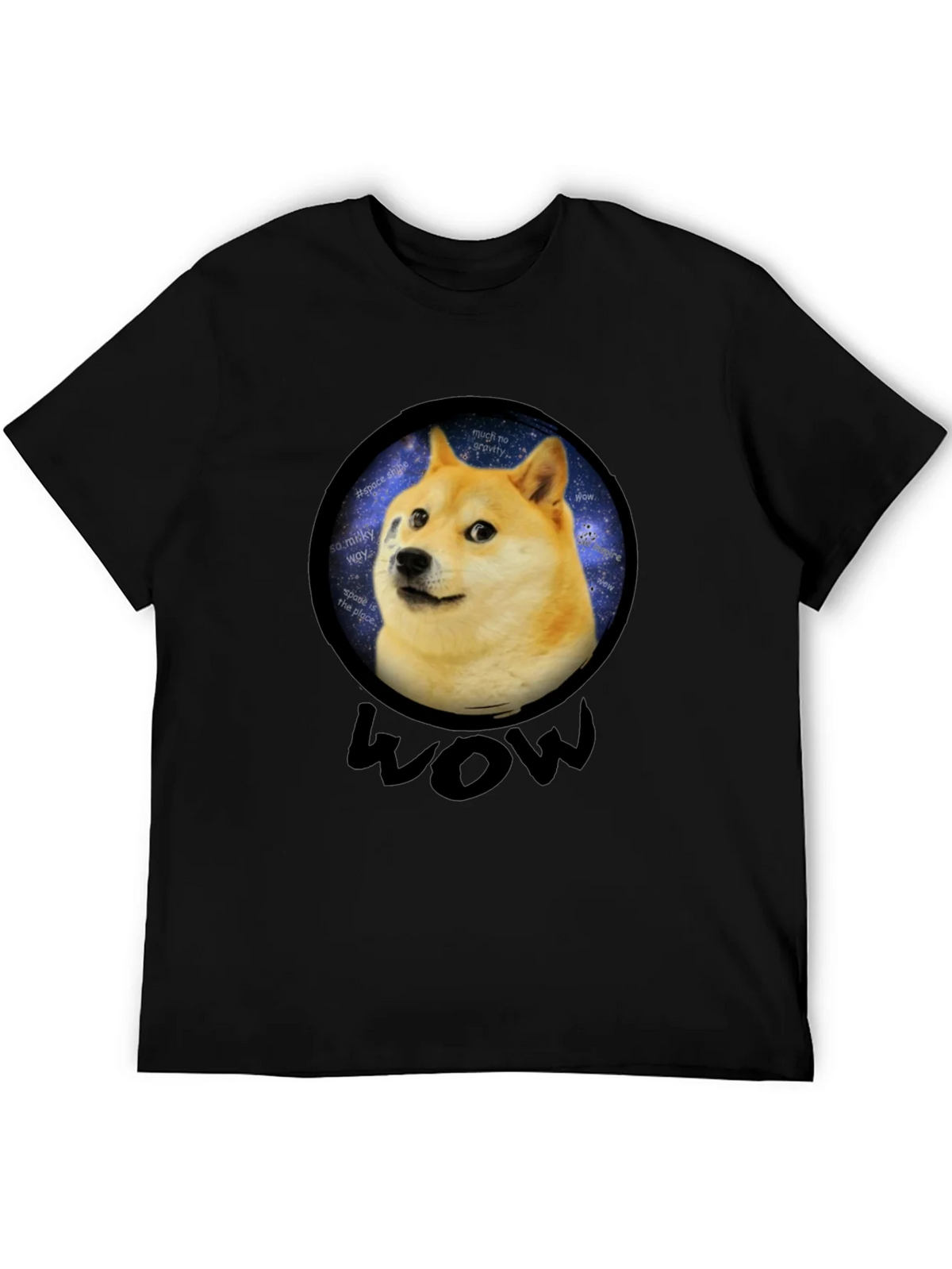 Doge Space Meme Black T-Shirt - Much Wow! product image 8