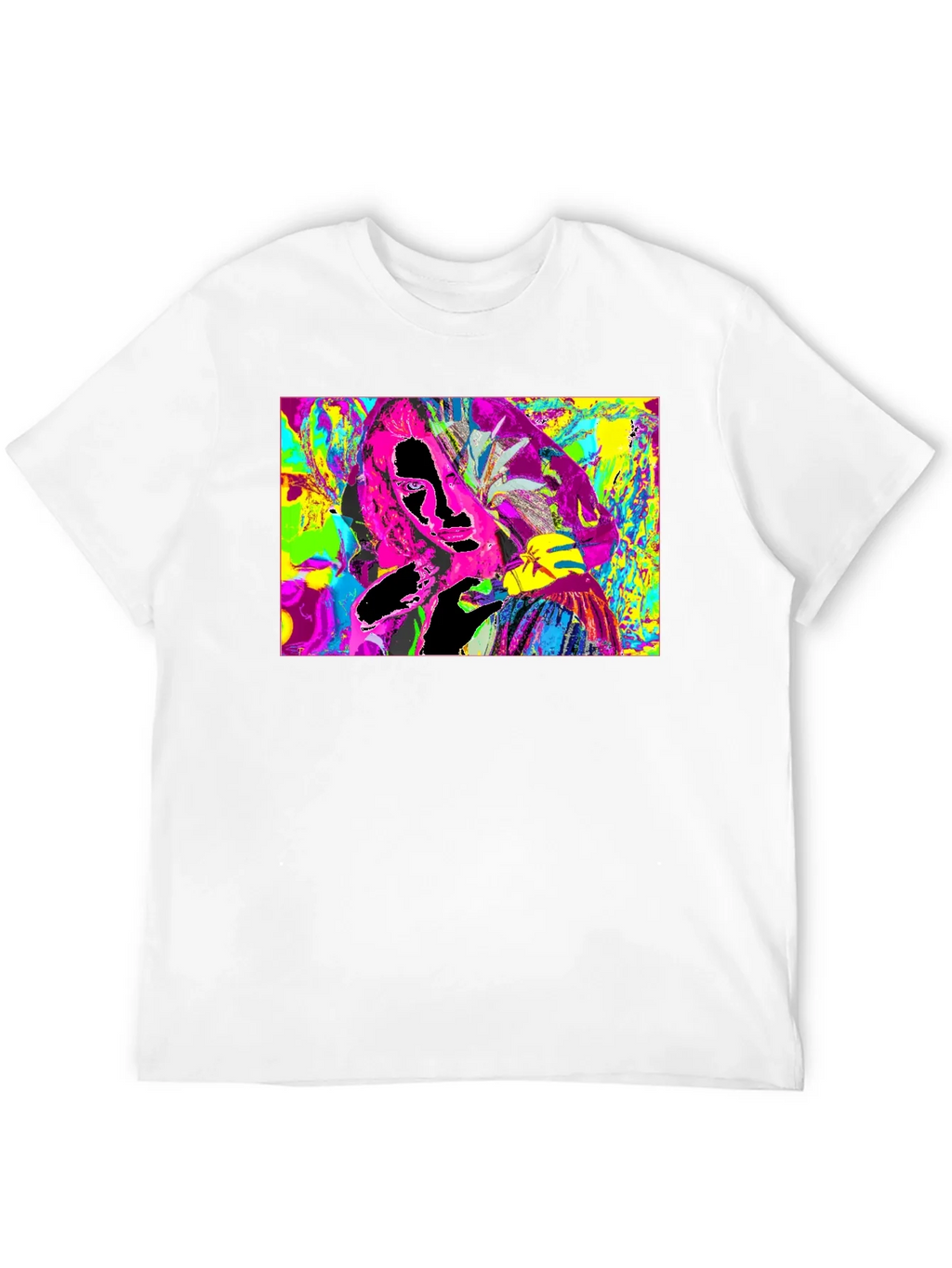 Vivid Abstract Graphic Print Crewneck T-Shirt product image 3