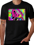 Vivid Abstract Graphic Print Crewneck T-Shirt product image 1
