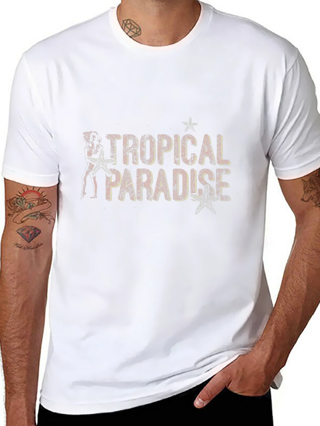 Tropical Paradise Black Graphic Tee product image 10