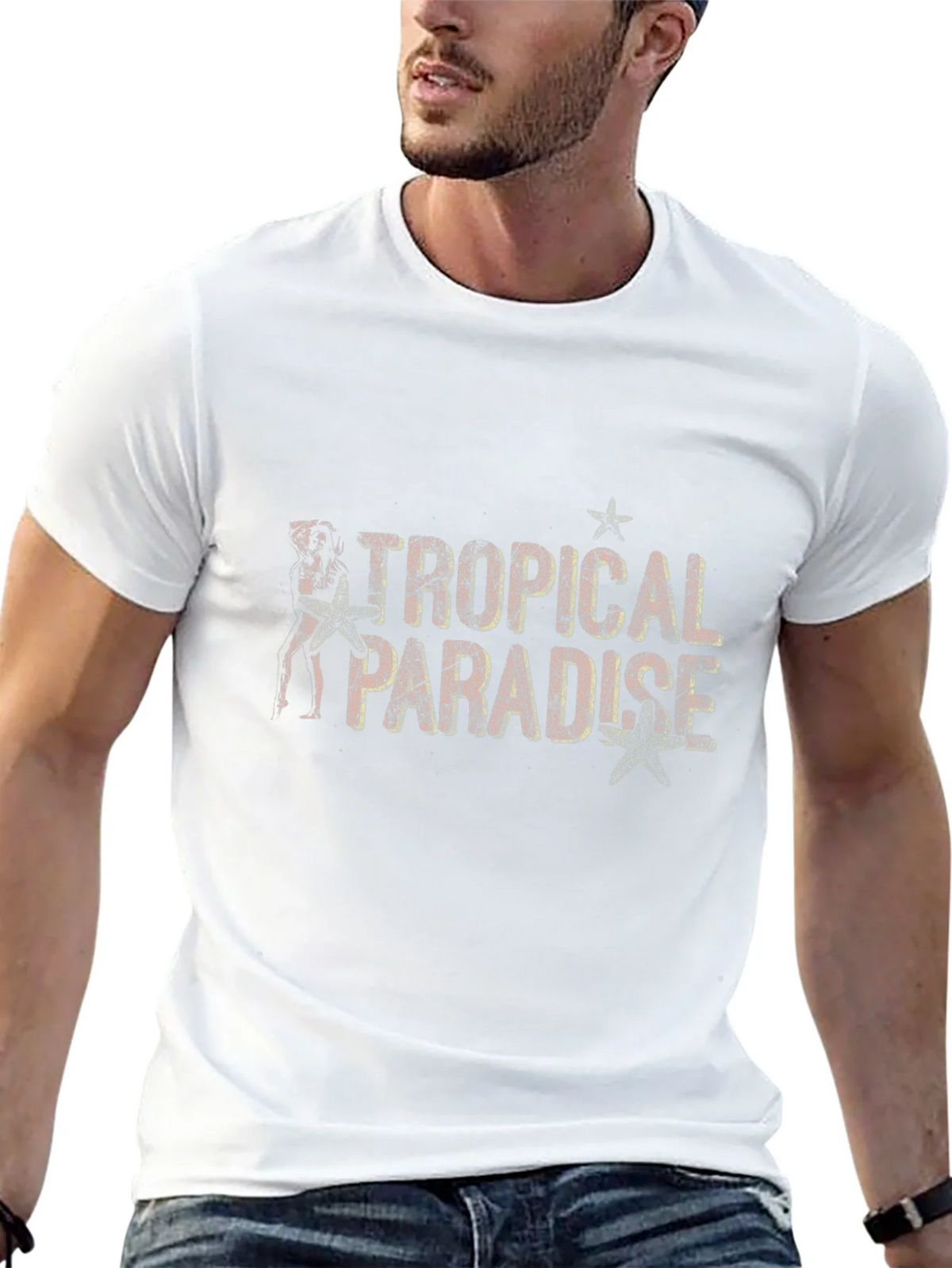 Tropical Paradise Black Graphic Tee product image 4
