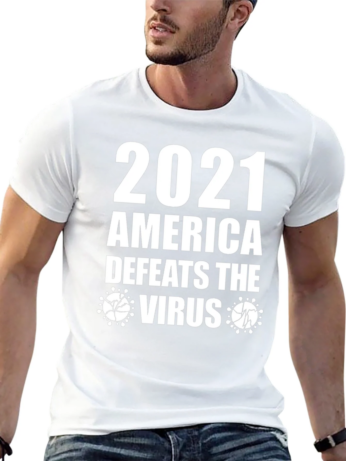 2021 America Defeats Virus Graphic T-Shirt product image 4