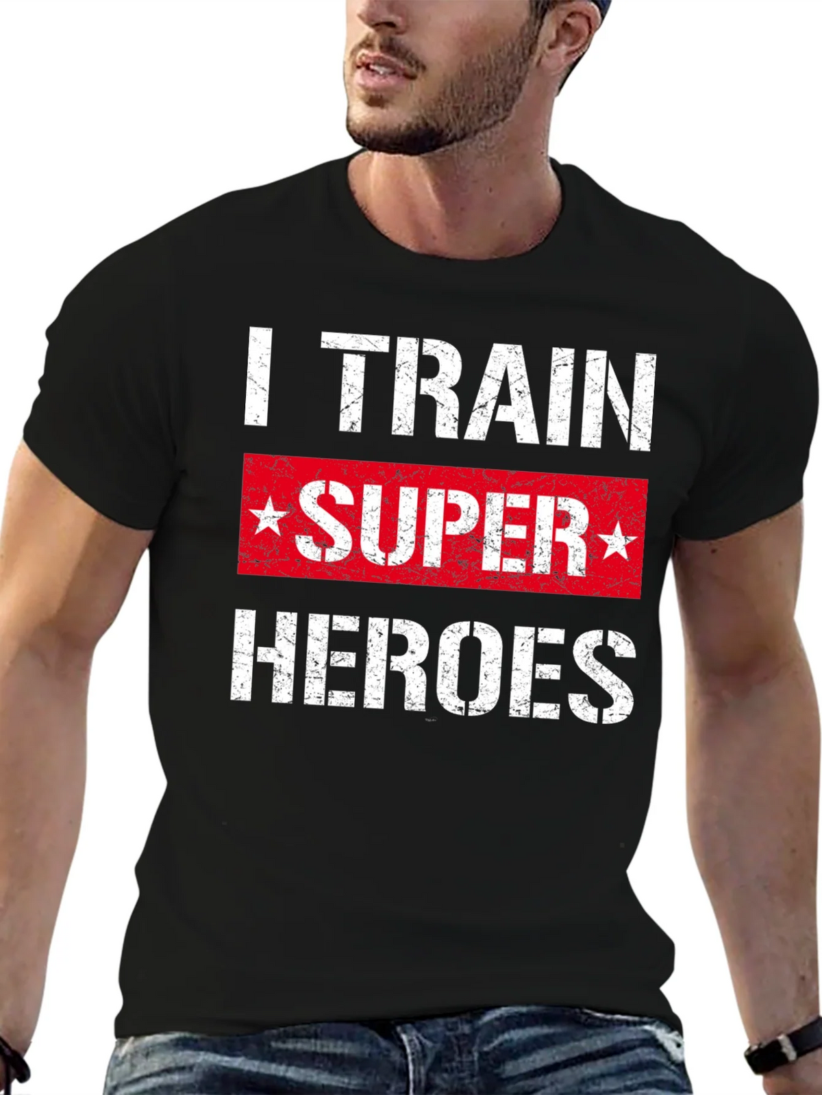 I Train Super Heroes T-Shirt - Black product image 9