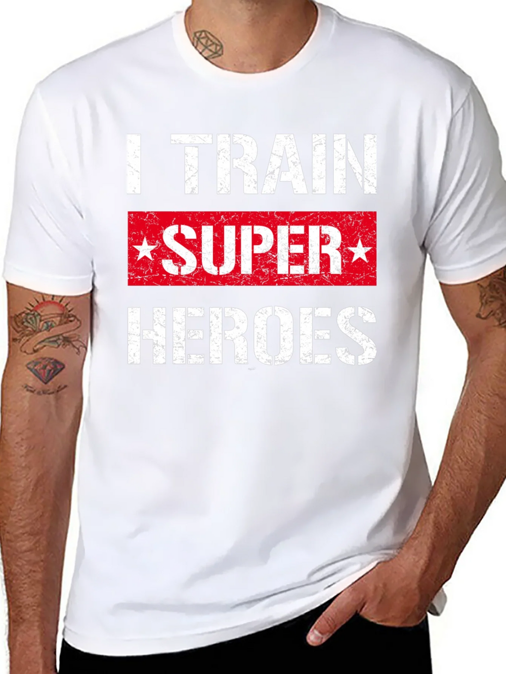 I Train Super Heroes T-Shirt - Black product image 10