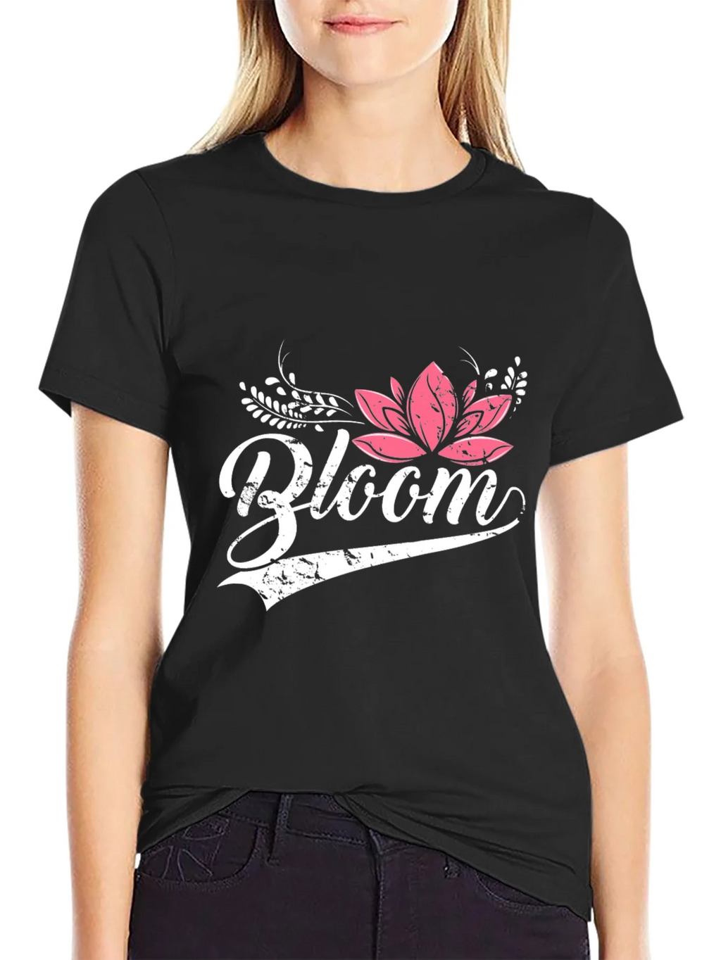 Bloom Graphic Tee - Black Cotton Shirt product image 5
