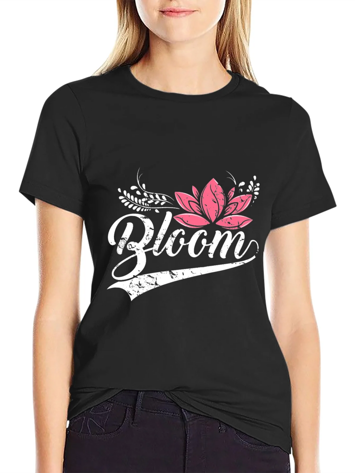 Bloom Graphic Tee - Black Cotton Shirt product image 5