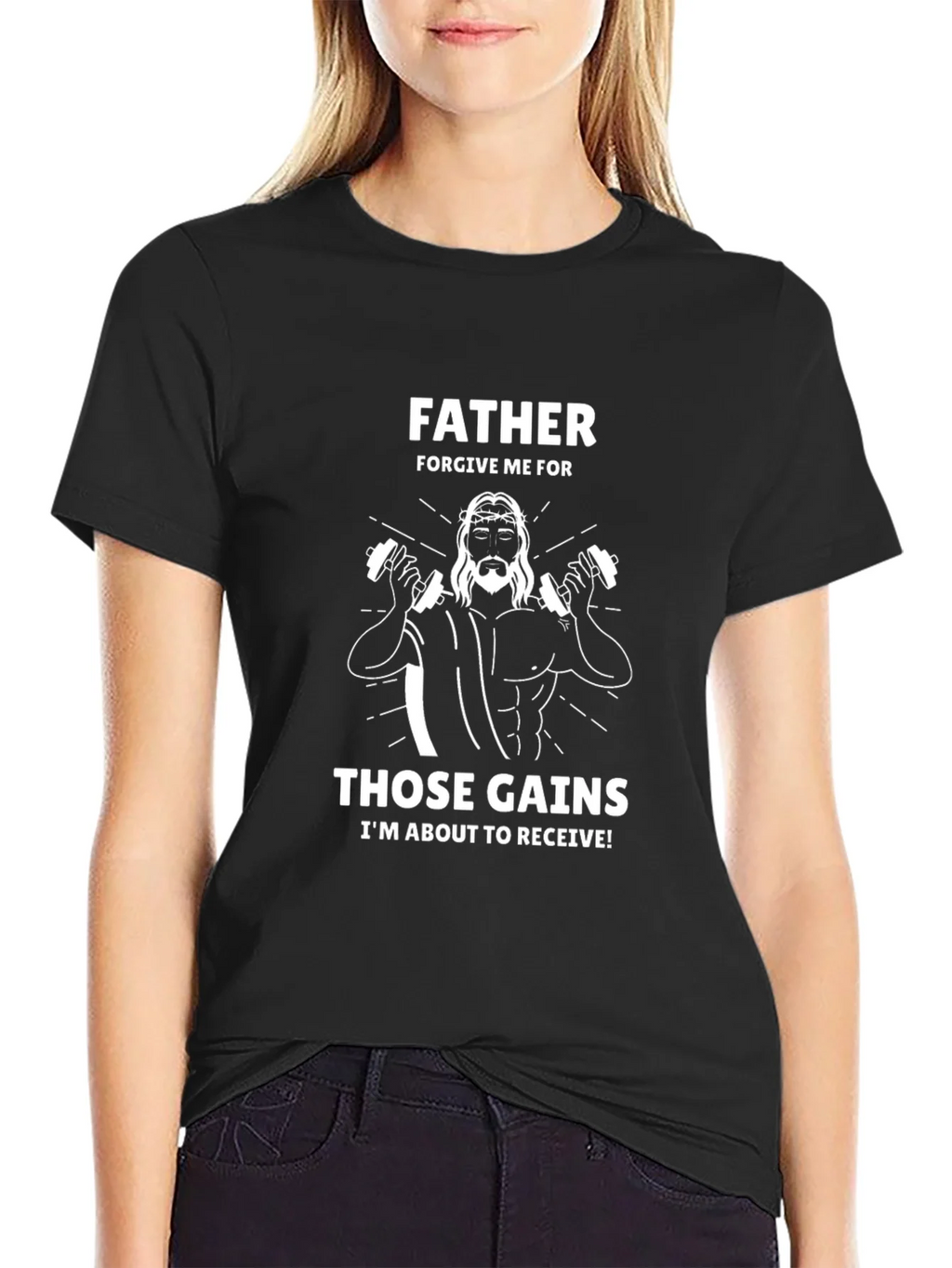 Father Forgive Me Those Gains Mens Graphic Tee product image 5