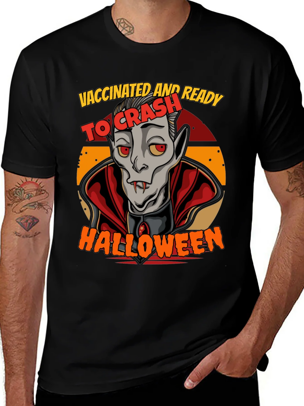 Vaccinated & Ready To Crash Halloween T-Shirt product image 1