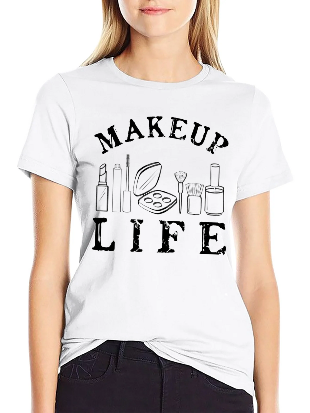 Makeup Life Graphic Tee - Black Short Sleeve T-Shirt product image 11