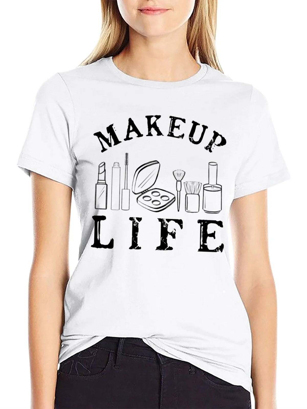 Makeup Life Graphic Tee - Black Short Sleeve T-Shirt product image 11