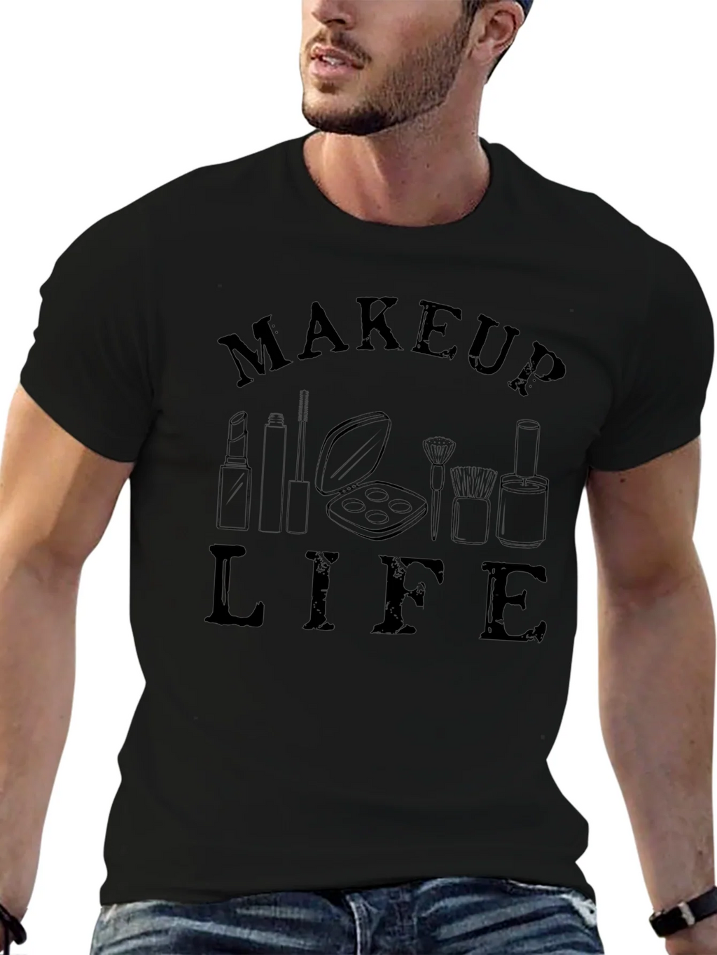 Makeup Life Graphic Tee - Black Short Sleeve T-Shirt product image 9