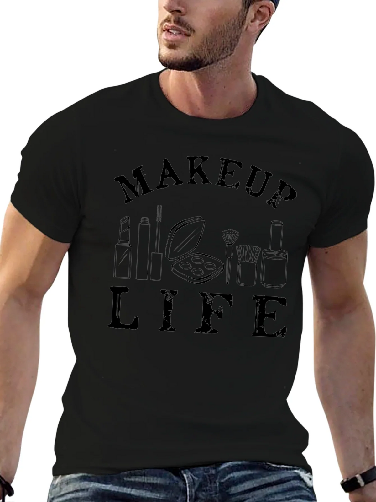 Makeup Life Graphic Tee - Black Short Sleeve T-Shirt product image 9