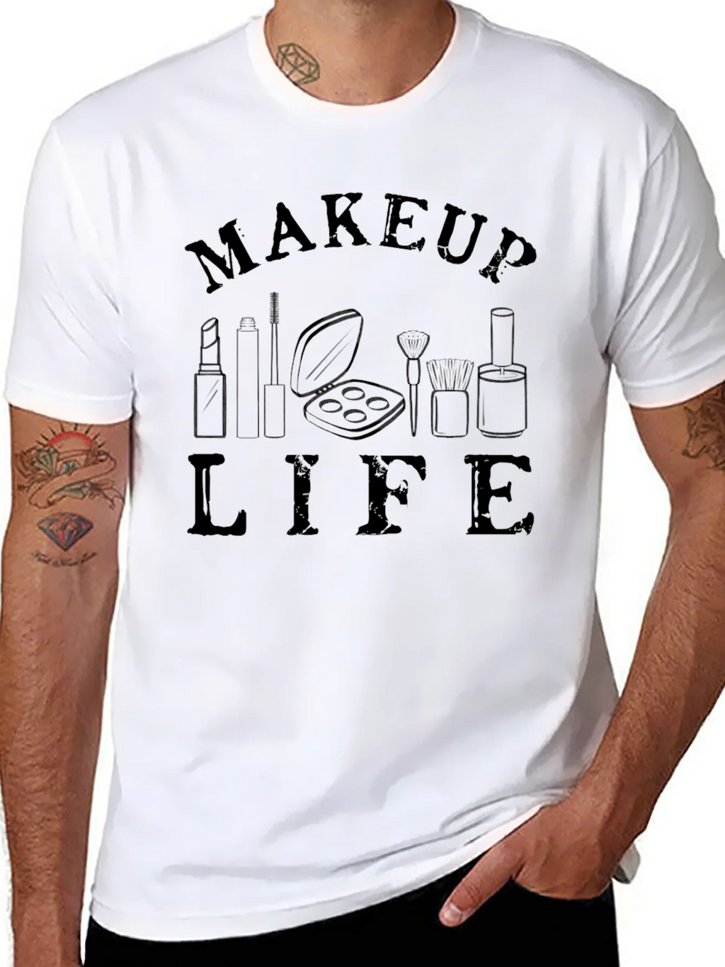 Makeup Life Graphic Tee - Black Short Sleeve T-Shirt product image 10