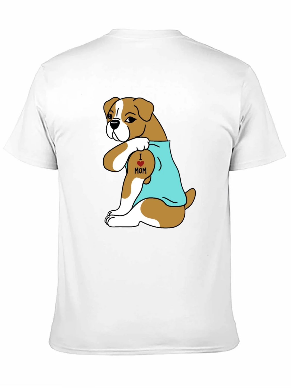 Boxer Dog I Heart Mom Tattoo T-Shirt product image 2