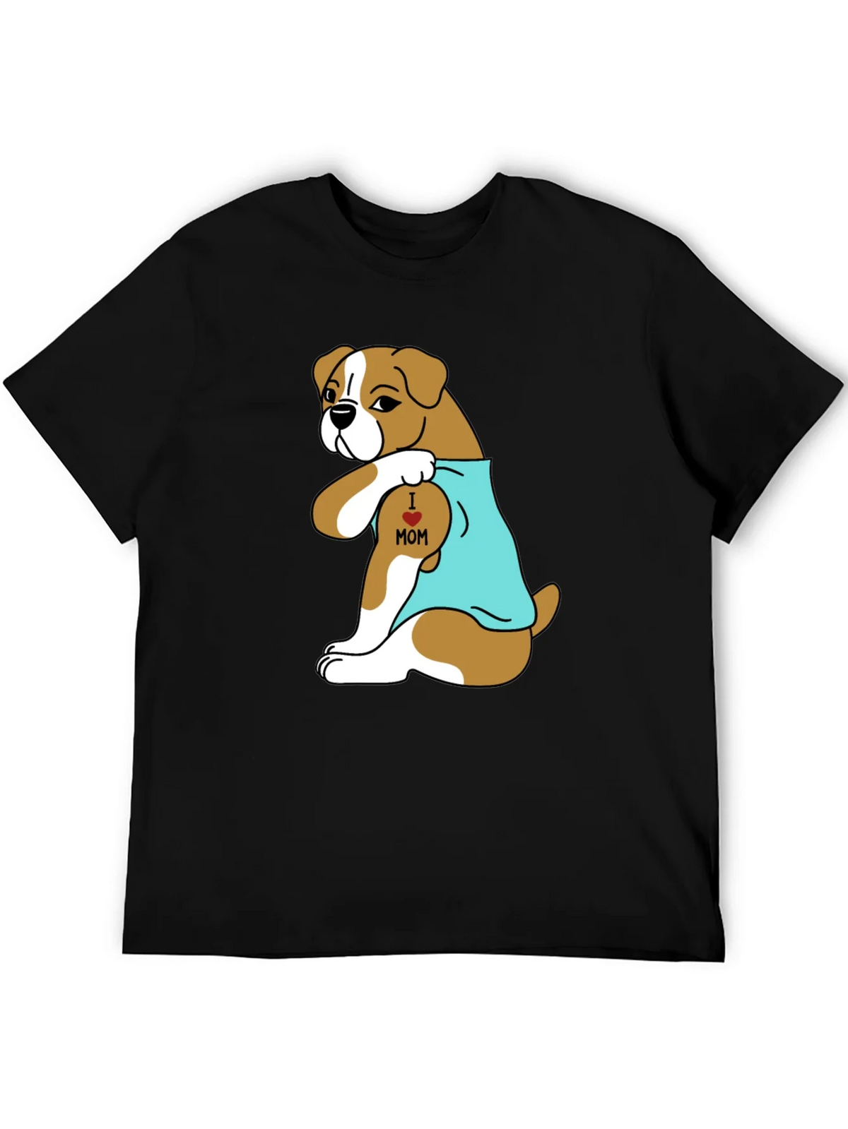 Boxer Dog I Heart Mom Tattoo T-Shirt product image 8
