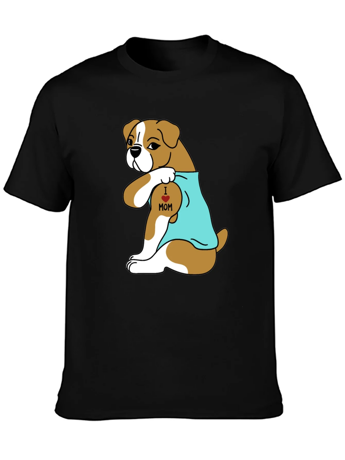 Boxer Dog I Heart Mom Tattoo T-Shirt product image 6