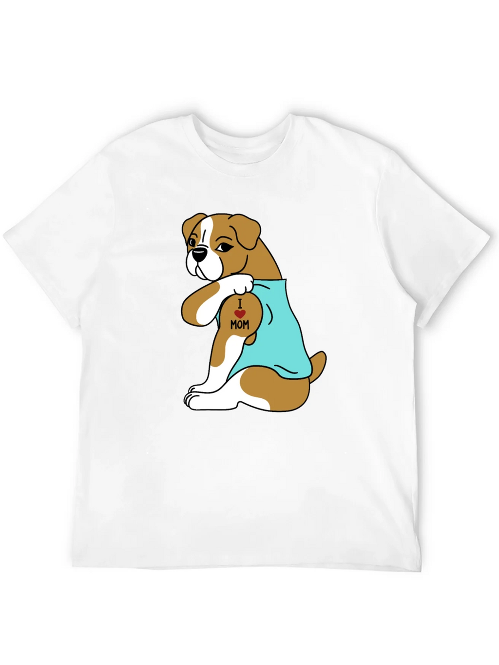 Boxer Dog I Heart Mom Tattoo T-Shirt product image 3