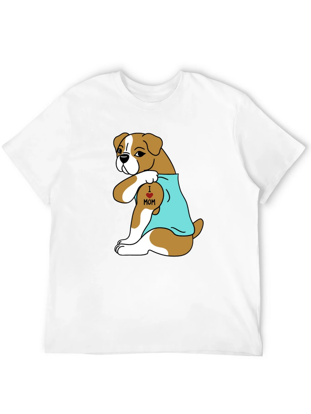 Boxer Dog I Heart Mom Tattoo T-Shirt product image 3