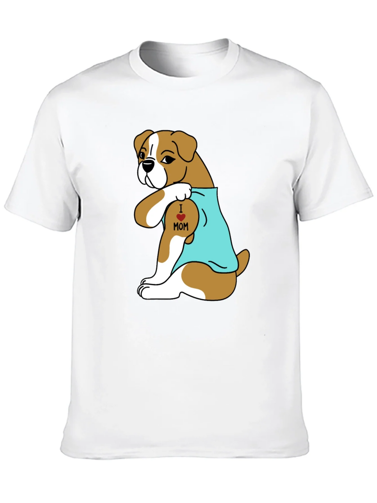 Boxer Dog I Heart Mom Tattoo T-Shirt product image 12