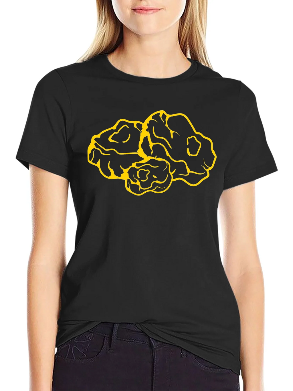 Graphic Tee: Abstract Yellow Design on Black product image 5