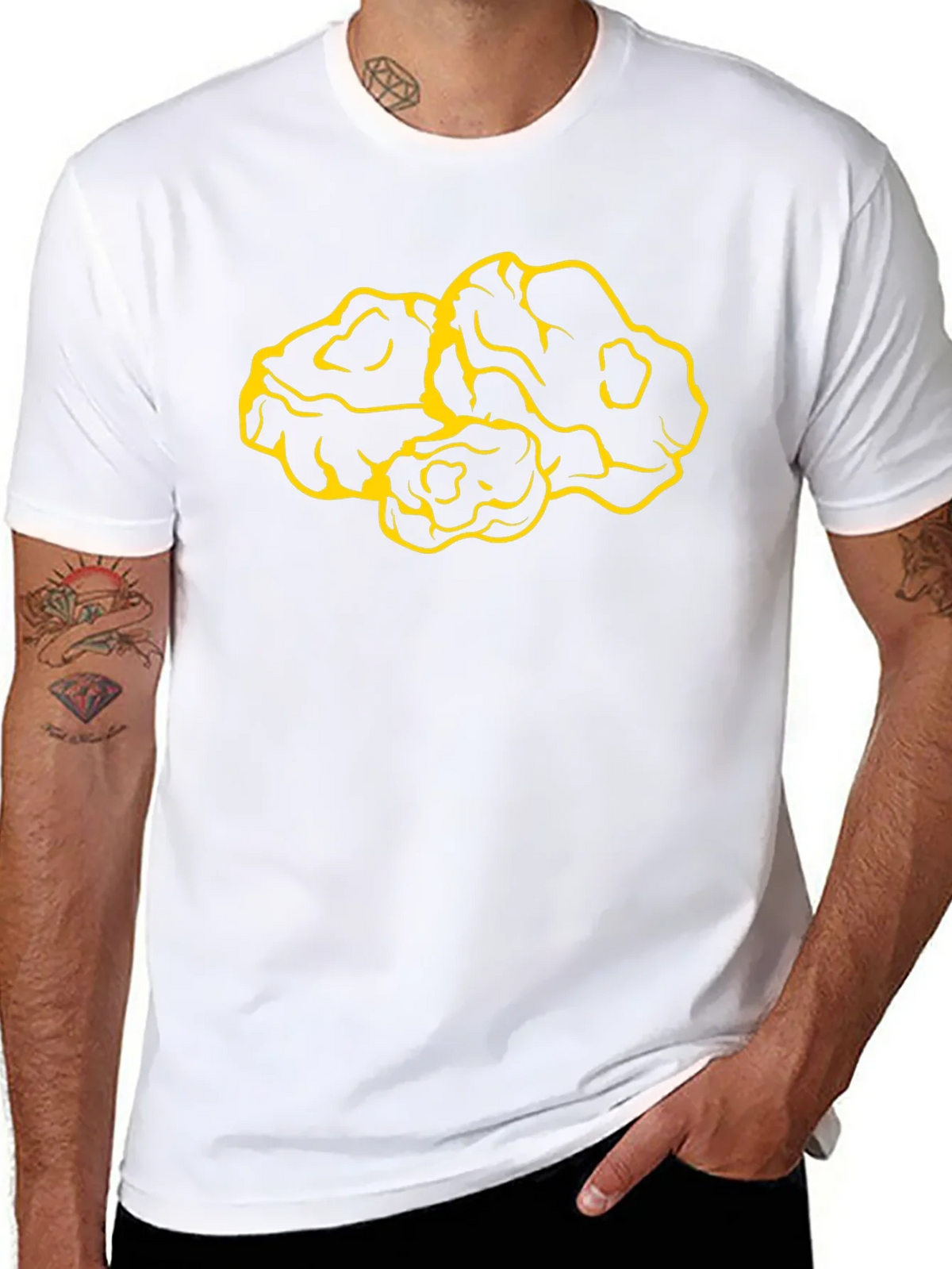 Graphic Tee: Abstract Yellow Design on Black product image 10