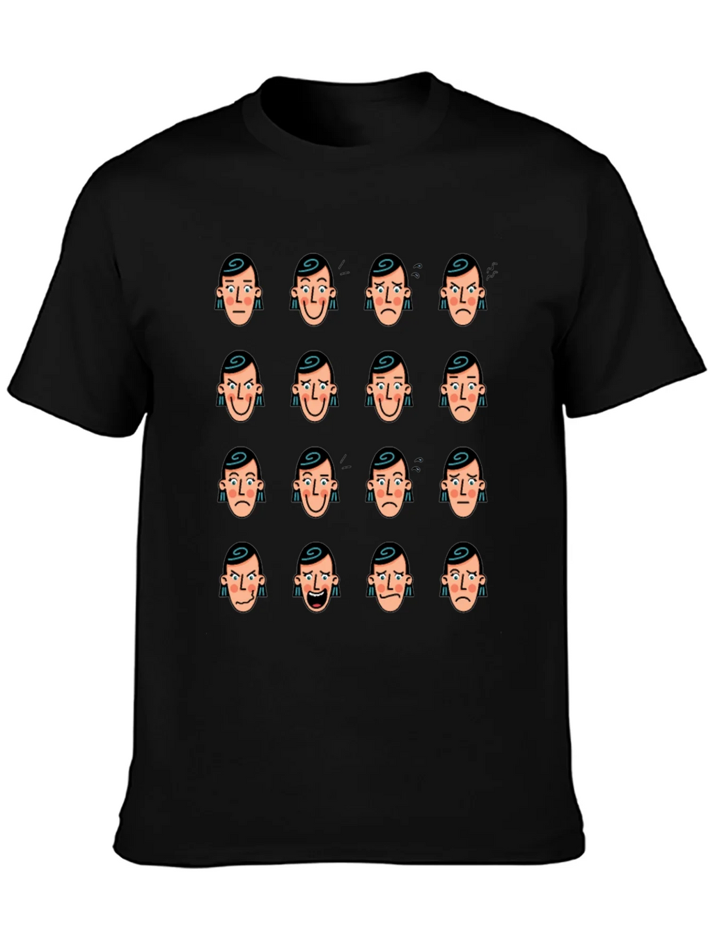 Emotional Faces Graphic Black T-Shirt product image 6