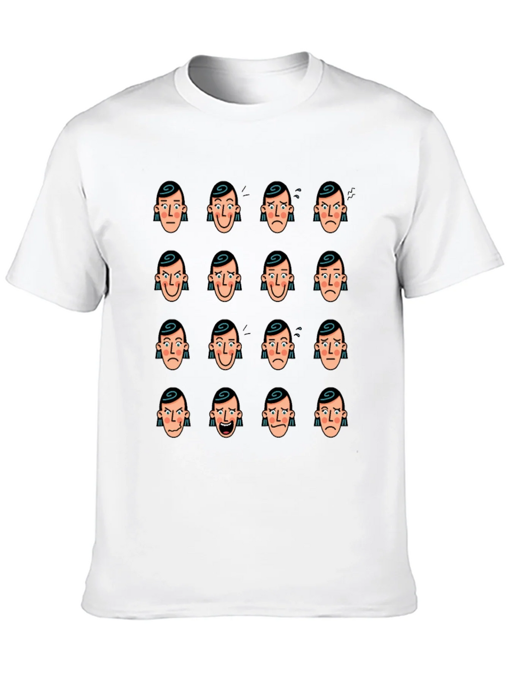 Emotional Faces Graphic Black T-Shirt product image 12
