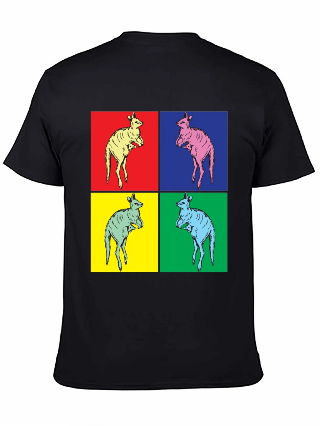 Kangaroo Pop Art Black T-Shirt product image 7
