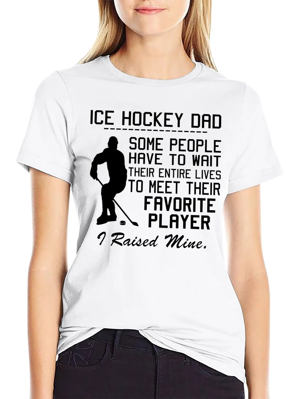 Ice Hockey Dad T-Shirt - Raised My Favorite Player product image 11