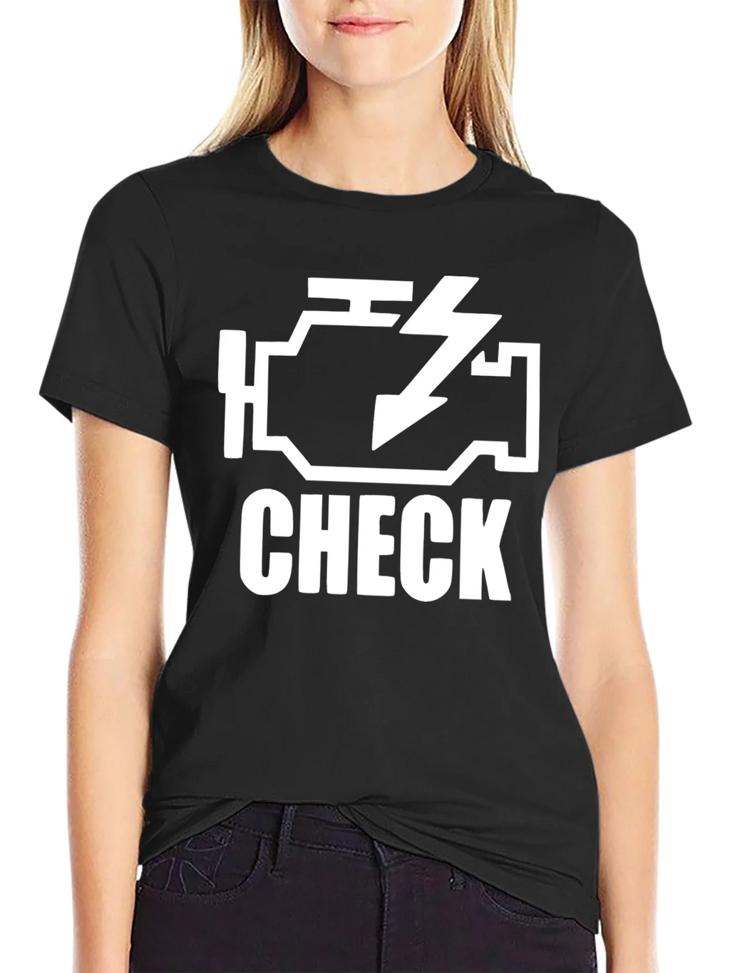 Check Engine Light Black Graphic T-Shirt product image 5