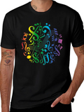Rainbow Music Notes Graphic T-Shirt product image 1
