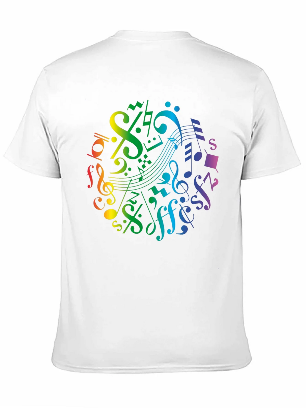 Rainbow Music Notes Graphic T-Shirt product image 2