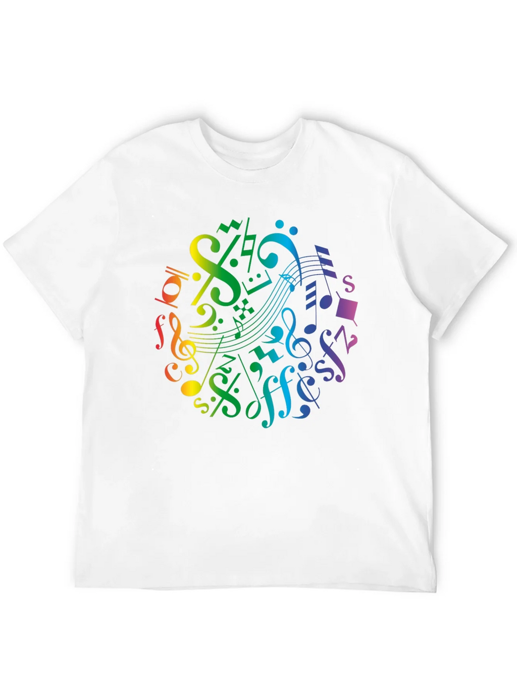 Rainbow Music Notes Graphic T-Shirt product image 3