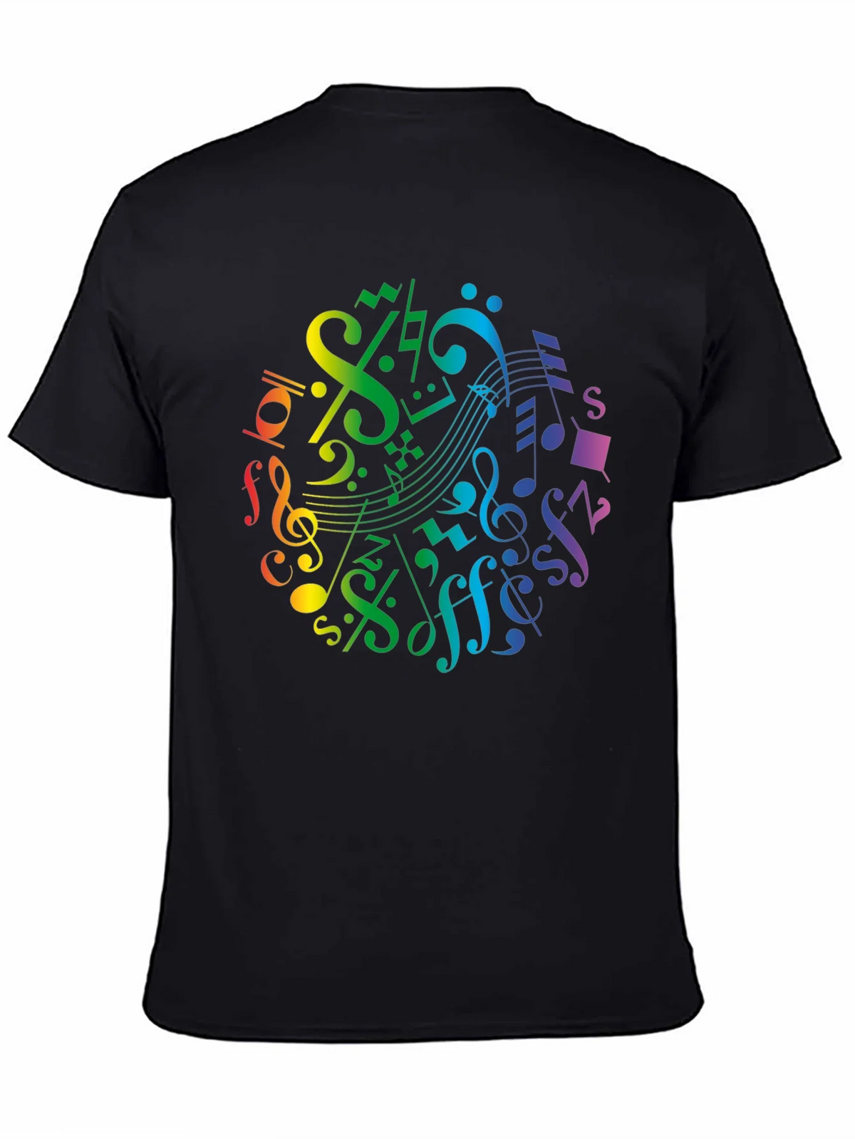 Rainbow Music Notes Graphic T-Shirt product image 7