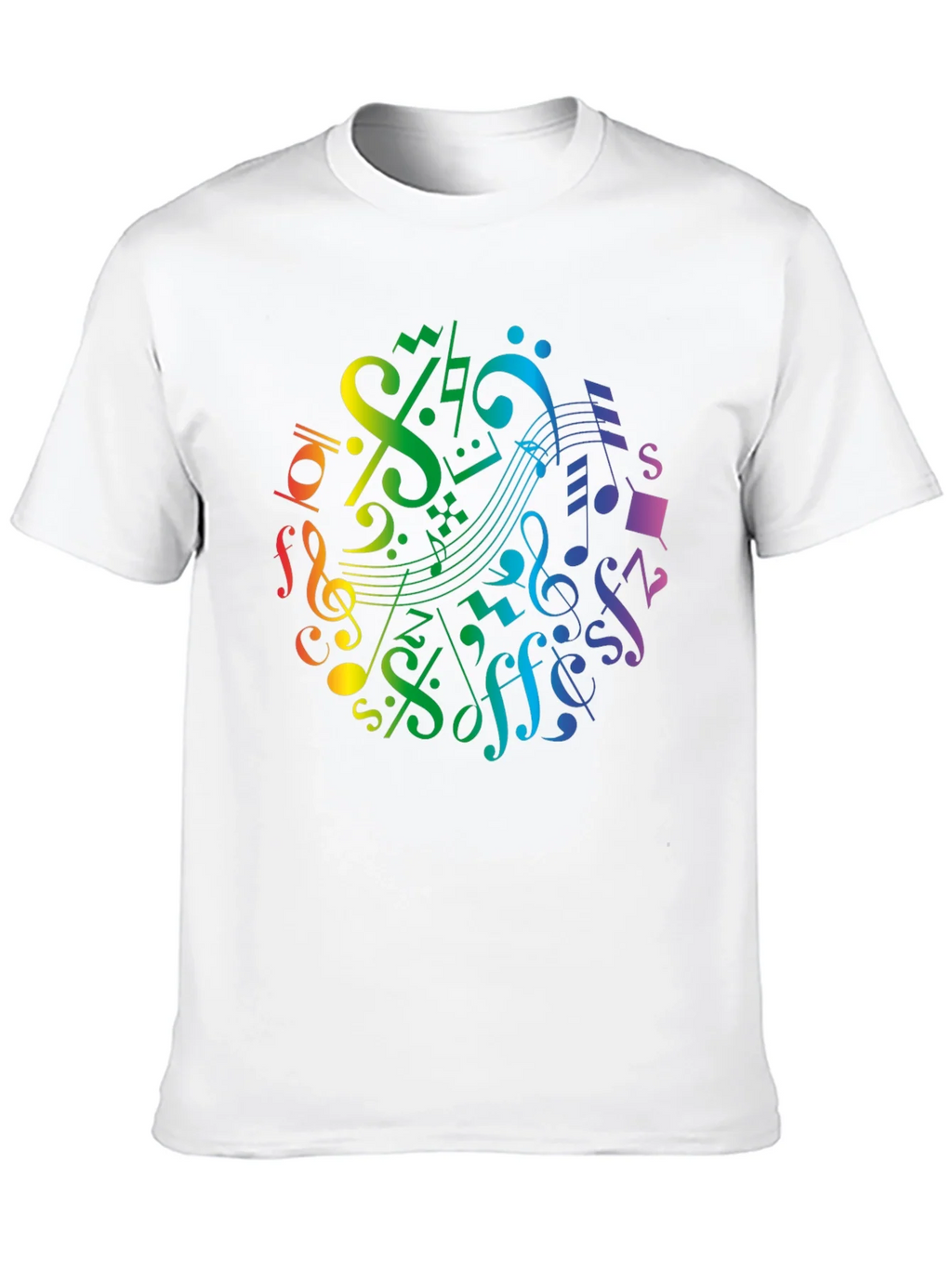 Rainbow Music Notes Graphic T-Shirt product image 12