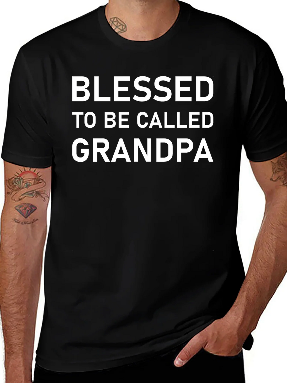 Blessed Grandpa T-Shirt - Black Cotton Tee product image 1