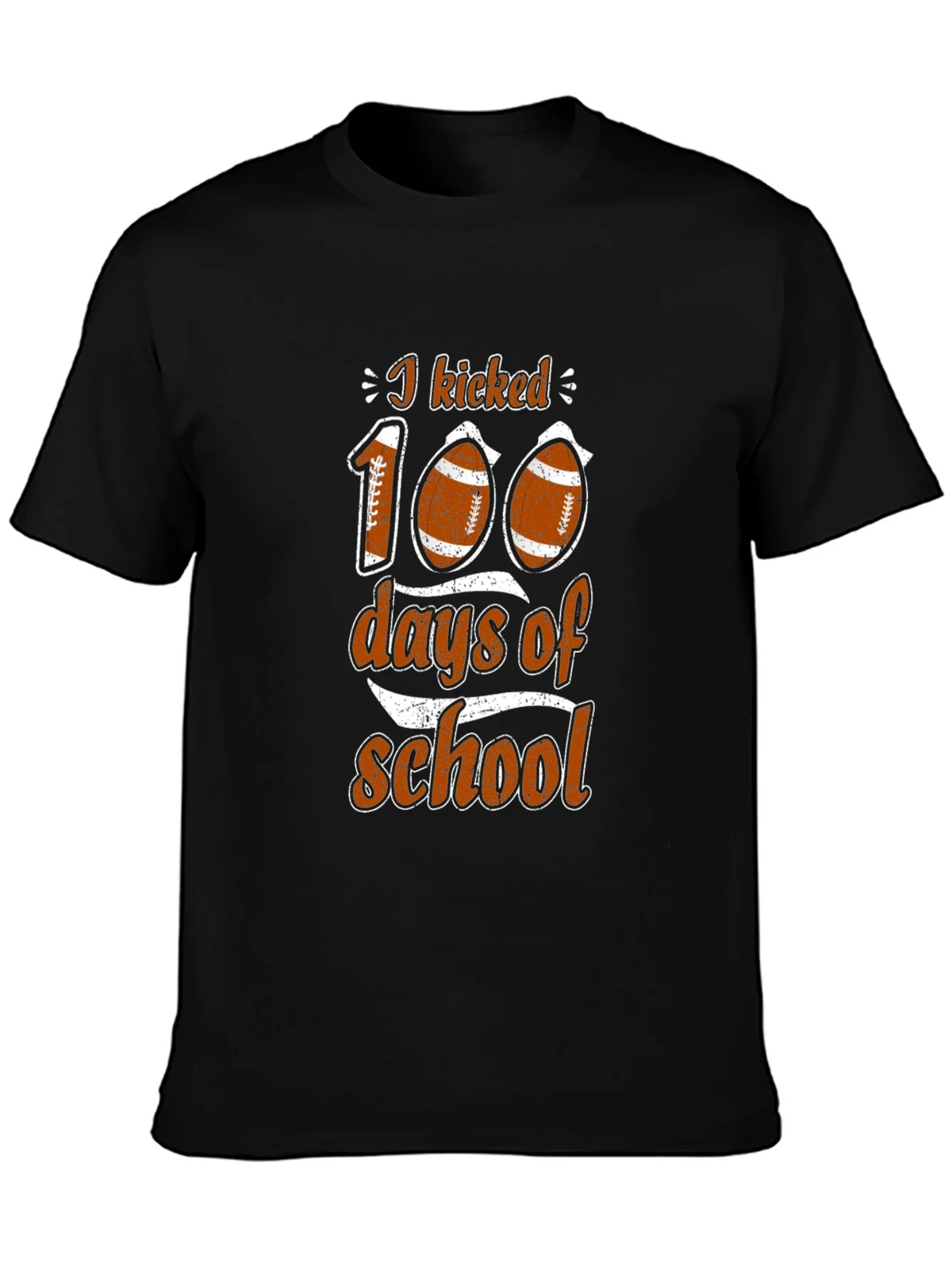 I Kicked 100 Days of School Football T-Shirt product image 6