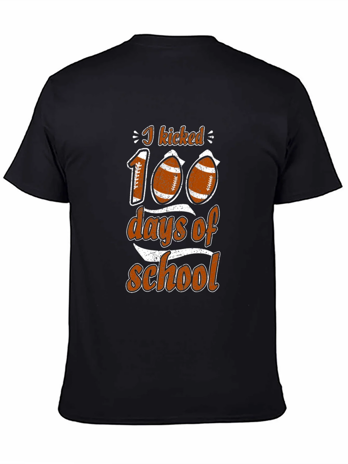I Kicked 100 Days of School Football T-Shirt product image 7
