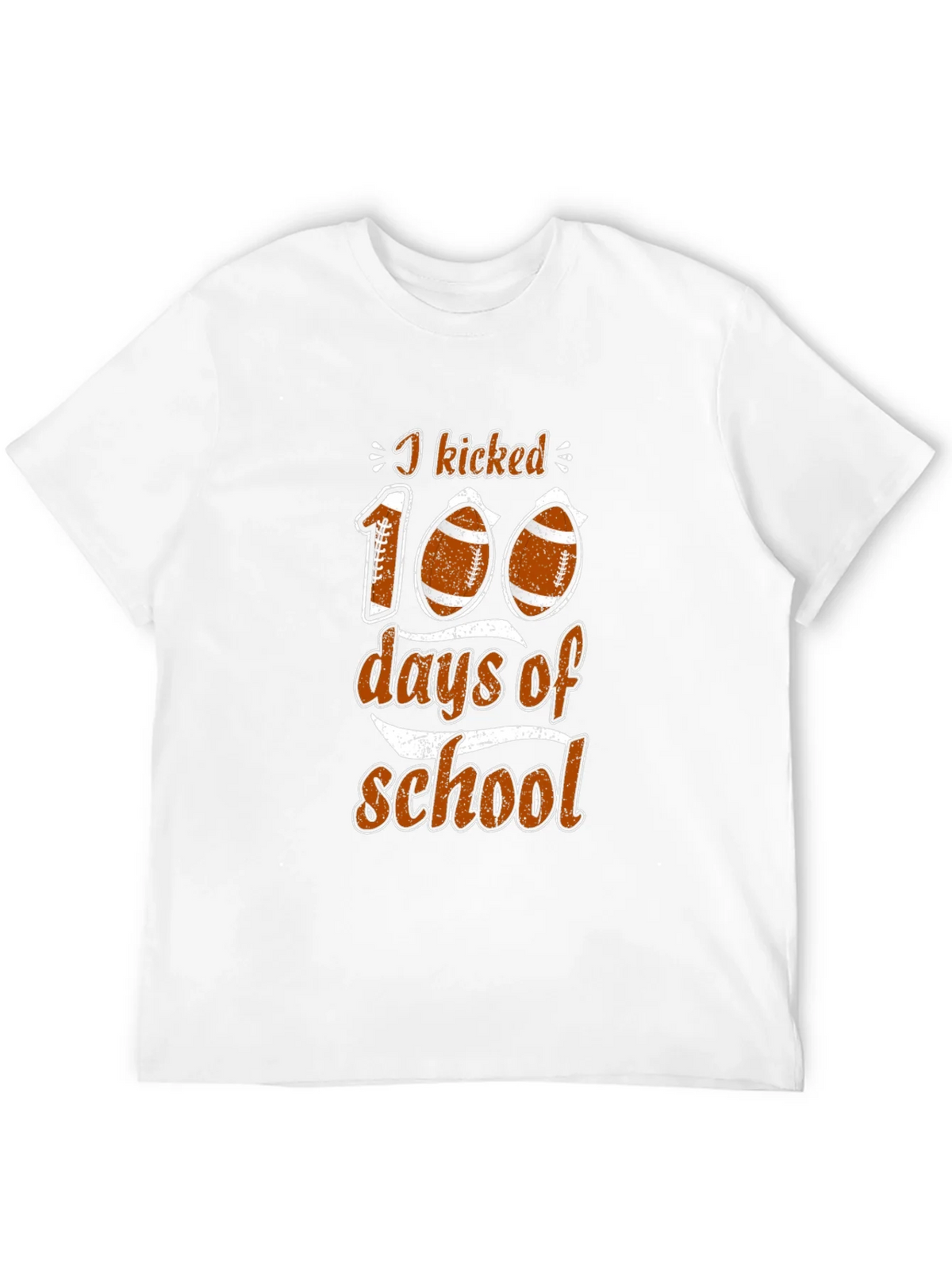 I Kicked 100 Days of School Football T-Shirt product image 3