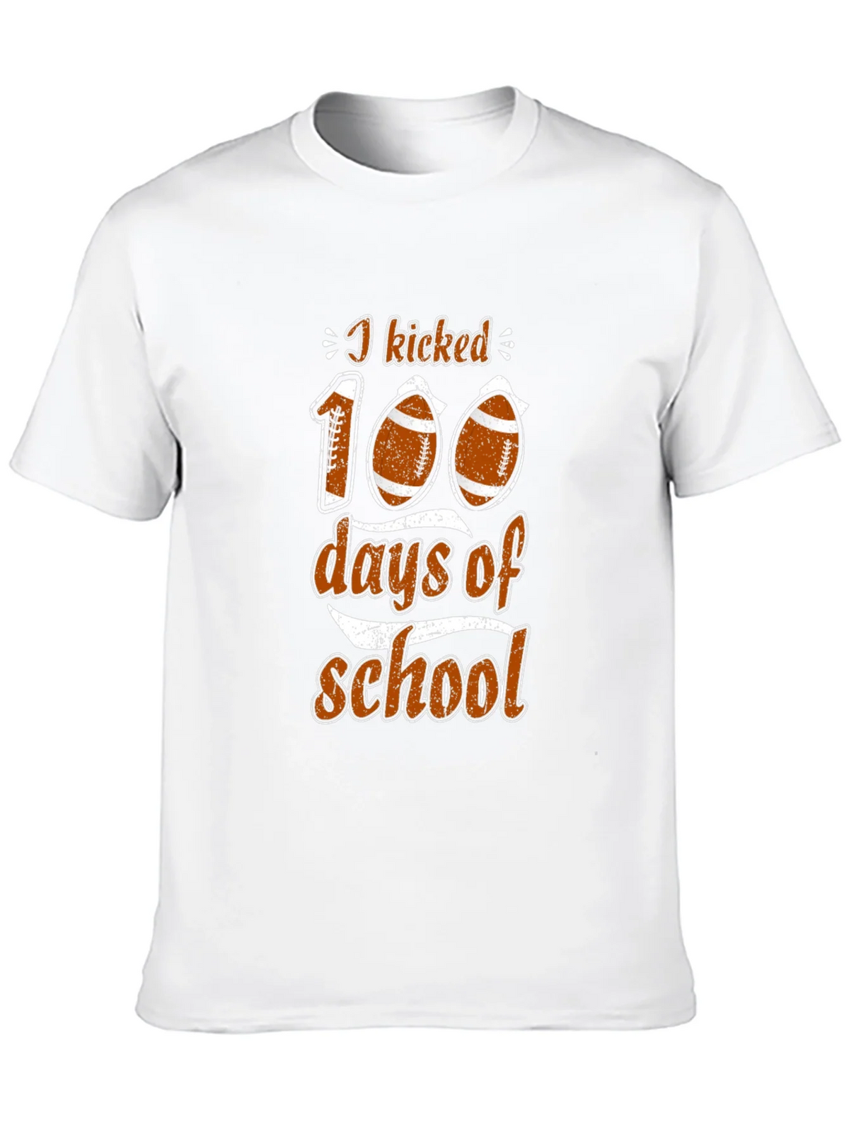 I Kicked 100 Days of School Football T-Shirt product image 12