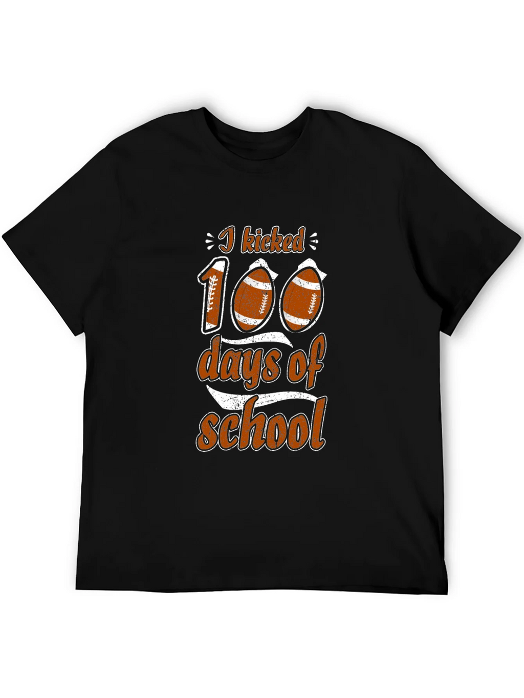 I Kicked 100 Days of School Football T-Shirt product image 8