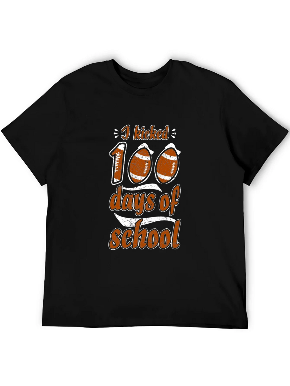 I Kicked 100 Days of School Football T-Shirt product image 8