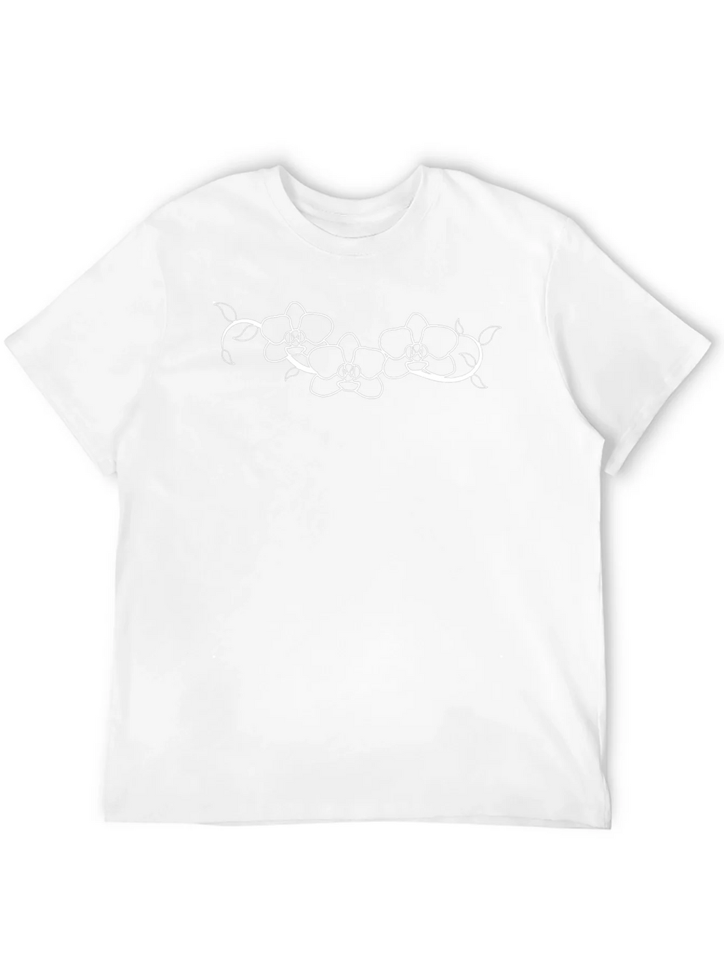 Black T-Shirt with Floral Orchid Graphic Design product image 3