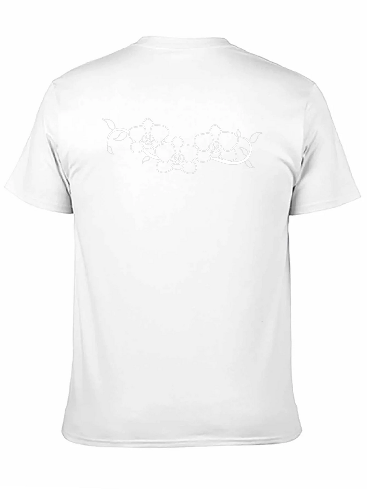 Black T-Shirt with Floral Orchid Graphic Design product image 2