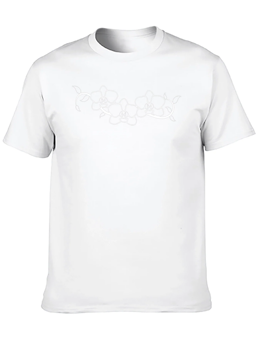 Black T-Shirt with Floral Orchid Graphic Design product image 12