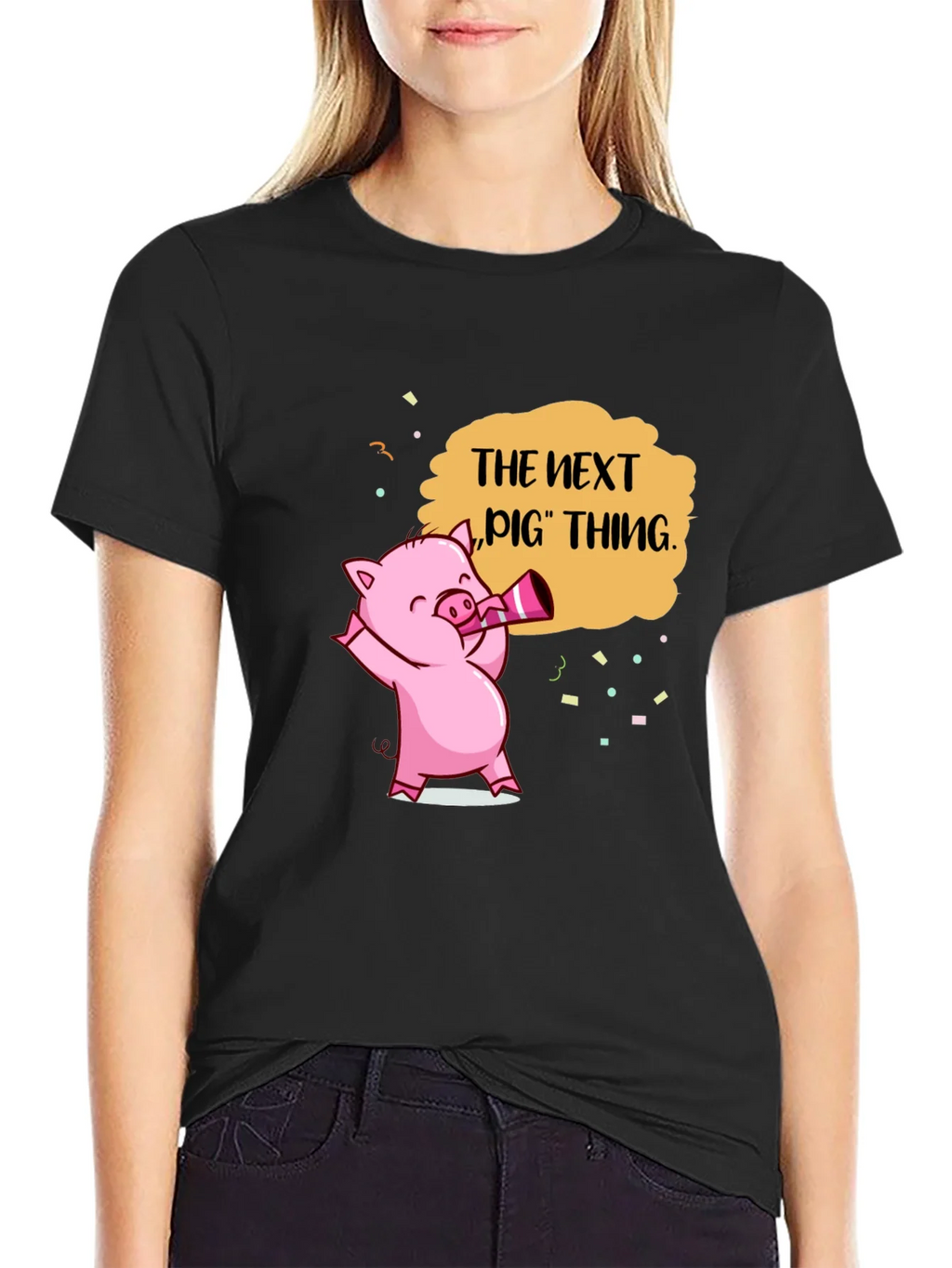 Next Pig Thing Graphic Tee - Black Cotton T-Shirt product image 5